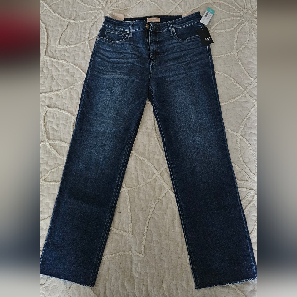 Kut From The Kloth High Rise Rachael Fab Ab Mom Dark Blue Women's Jeans Size 10